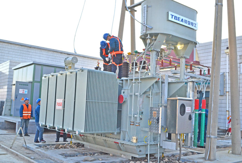 Substation main transformer installation